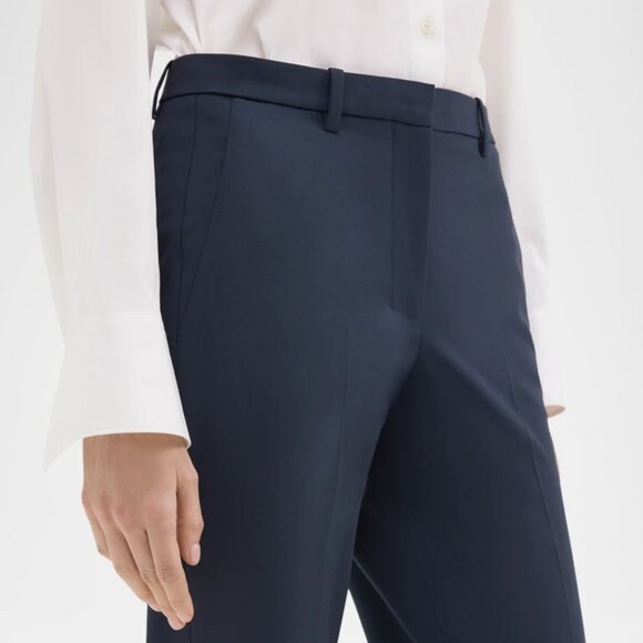 NWT Theory Tailored Pant in Sevona Stretch Wool - Navy (Size 10) - Picture 5 of 8